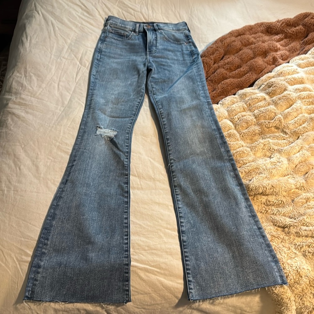 Express stretch+ slim flare high rise